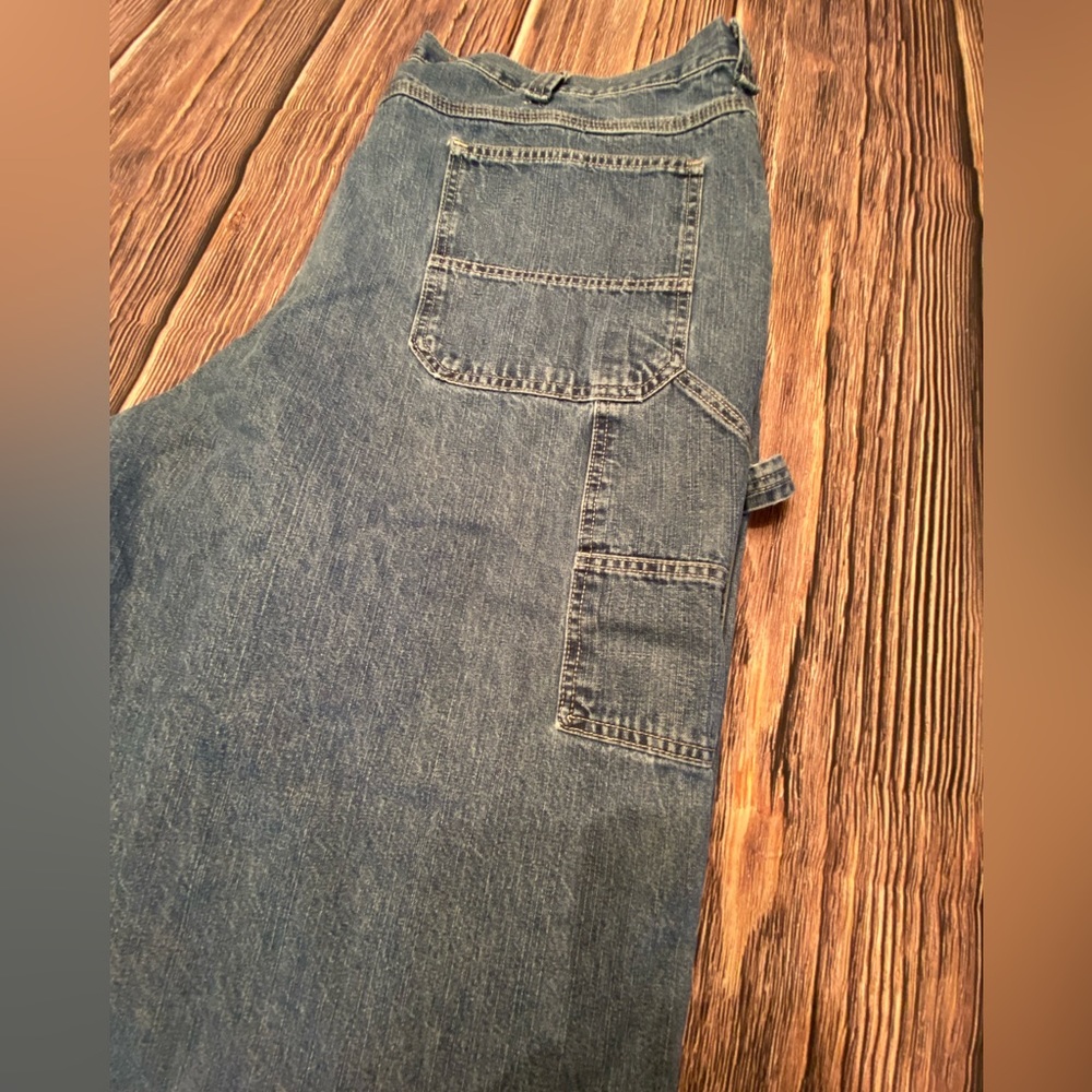 Lee 48x30 Men’s Big & Tall Dungarees Carpenter Utility Jeans Has a patch - Picture 7 of 11